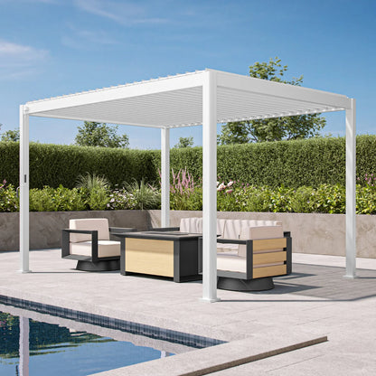 80/88S Steel Frame Pergola with Adjustable Louvered Roof