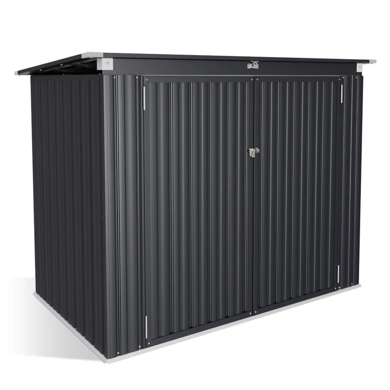 Storage Shed 3.3 X 5.6 Ft Metal Trash Shed Waterproof outside Storage