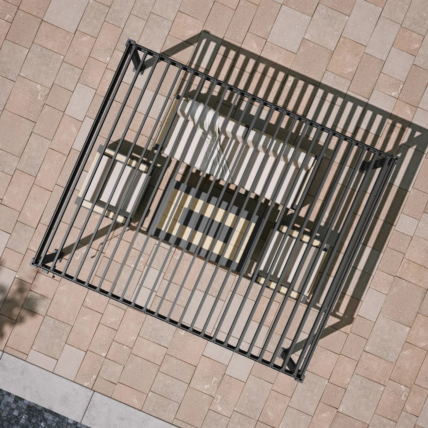 80/88S Steel Frame Pergola with Adjustable Louvered Roof