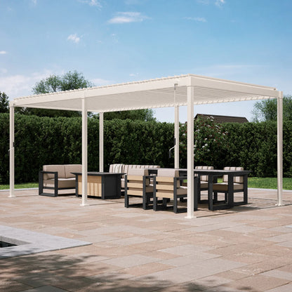 80/88S Steel Frame Pergola with Adjustable Louvered Roof