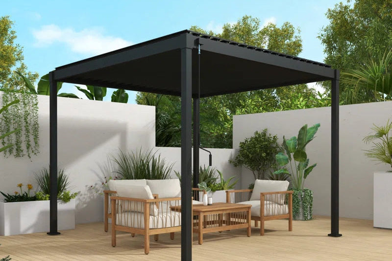80/88S Steel Frame Pergola with Adjustable Louvered Roof