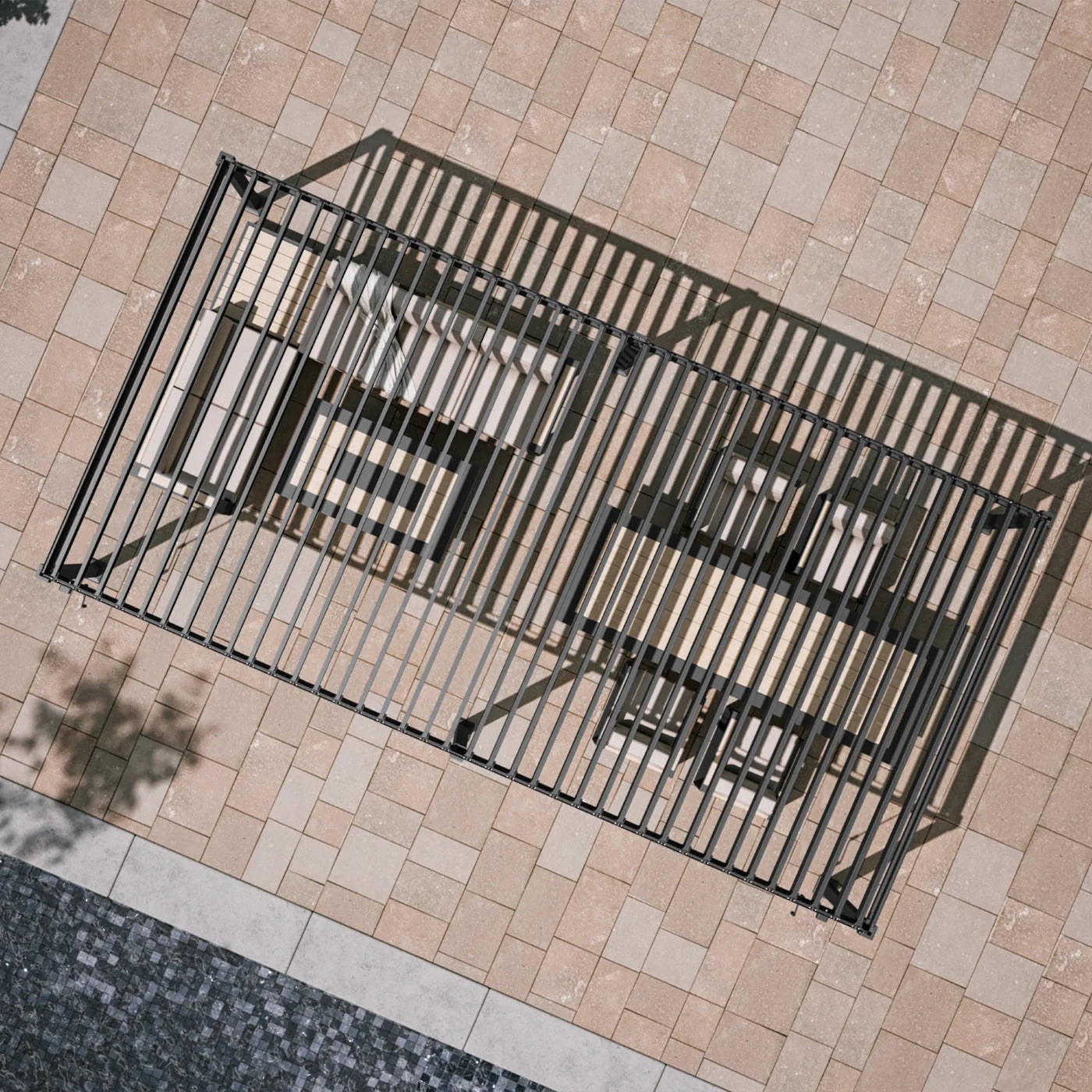 80/88S Steel Frame Pergola with Adjustable Louvered Roof