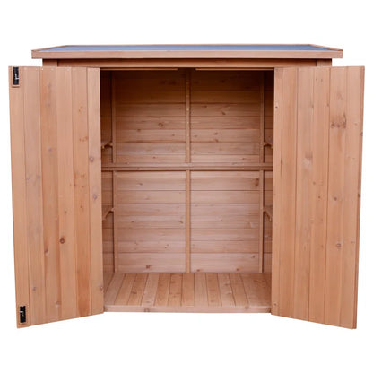 Cedar Wooden Heavy Duty Lean-To Storage Shed with Double Doors