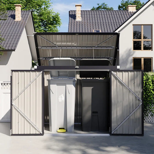 Storage Shed 3.3 X 5.6 Ft Metal Trash Shed Waterproof outside Storage