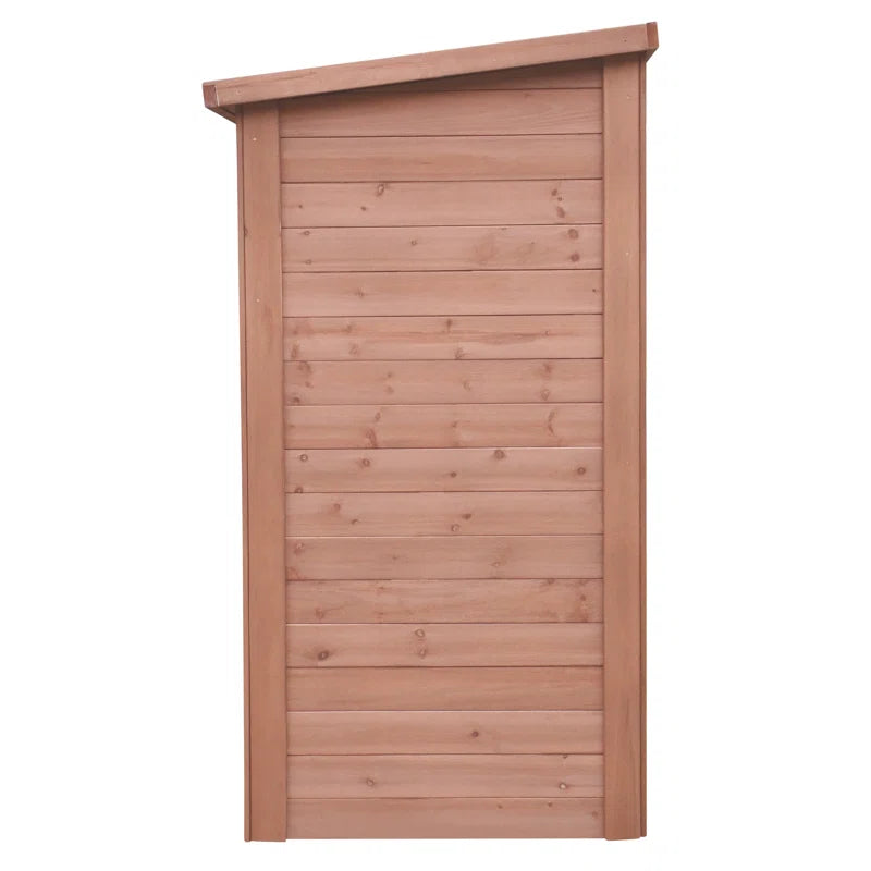 Cedar Wooden Heavy Duty Lean-To Storage Shed with Double Doors