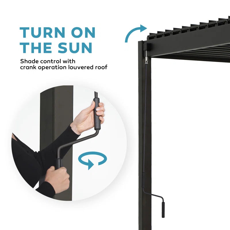 80/88S Steel Frame Pergola with Adjustable Louvered Roof