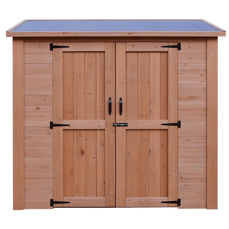 Cedar Wooden Heavy Duty Lean-To Storage Shed with Double Doors