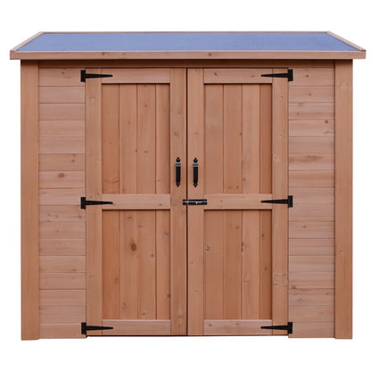 Cedar Wooden Heavy Duty Lean-To Storage Shed with Double Doors