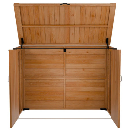 HEAVY DUTY Cedar Horizontal Trash Can and Recycling Storage Shed