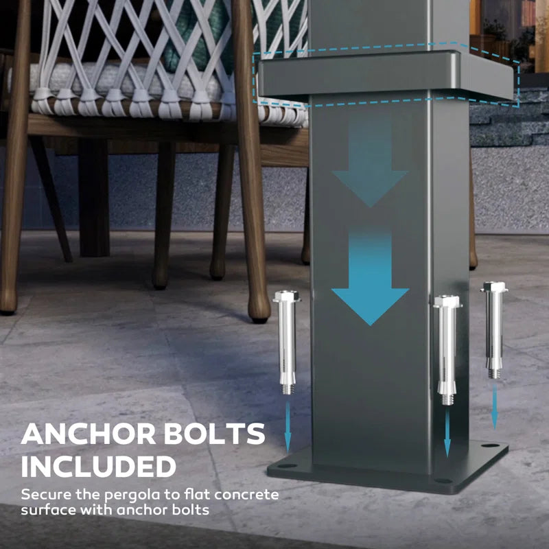 80/88S Steel Frame Pergola with Adjustable Louvered Roof