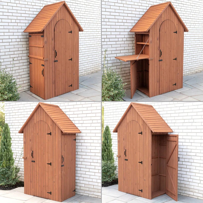 4 Ft. W X 2.5 Ft. D Solid Wood Lean-To Storage Shed