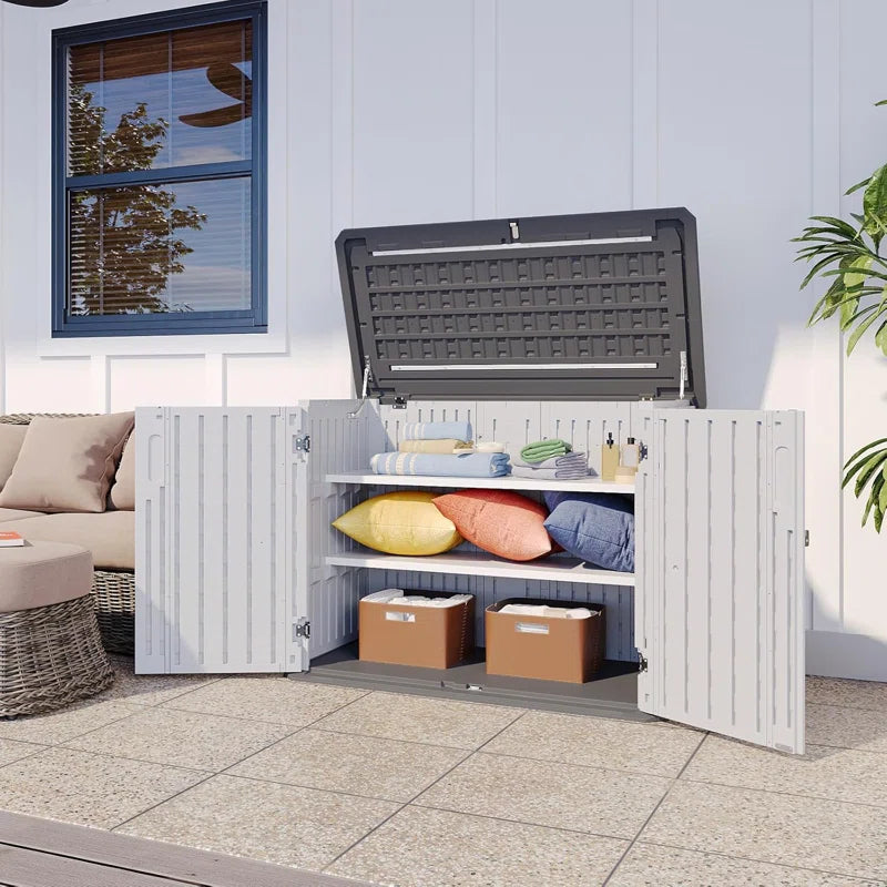 35 Cu.Ft Vertical Storage Sheds Outdoor Waterproof with Shelves and Floor