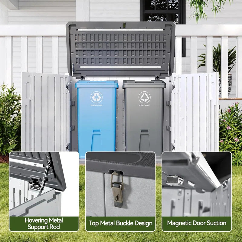 35 Cu.Ft Vertical Storage Sheds Outdoor Waterproof with Shelves and Floor