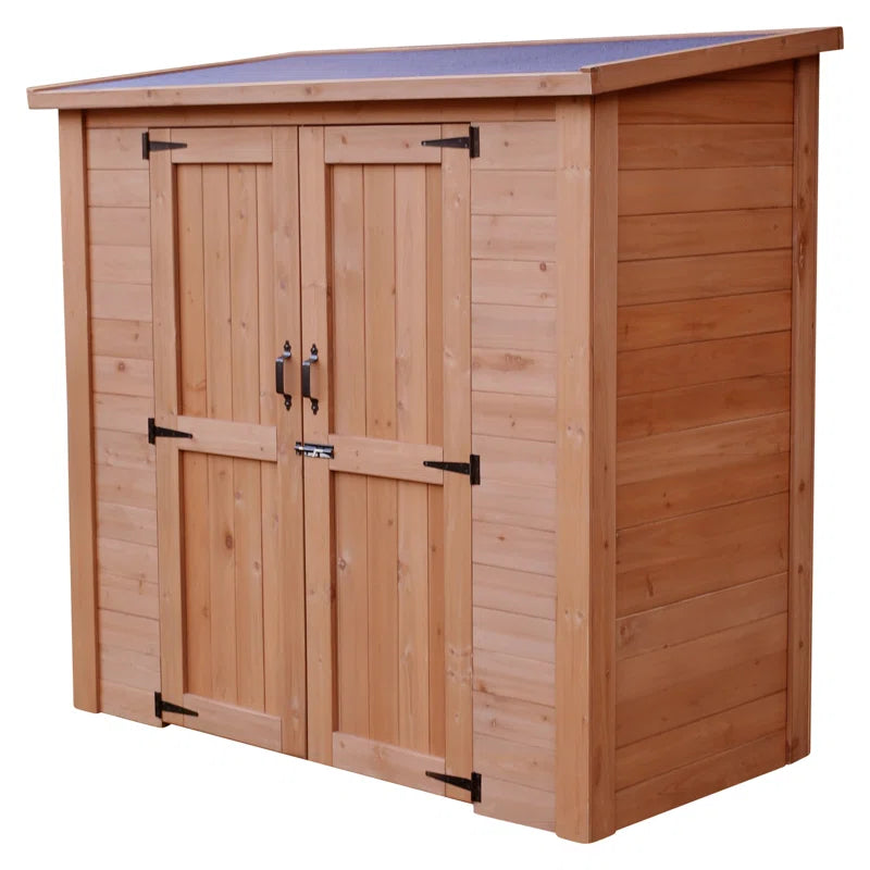 Cedar Wooden Heavy Duty Lean-To Storage Shed with Double Doors